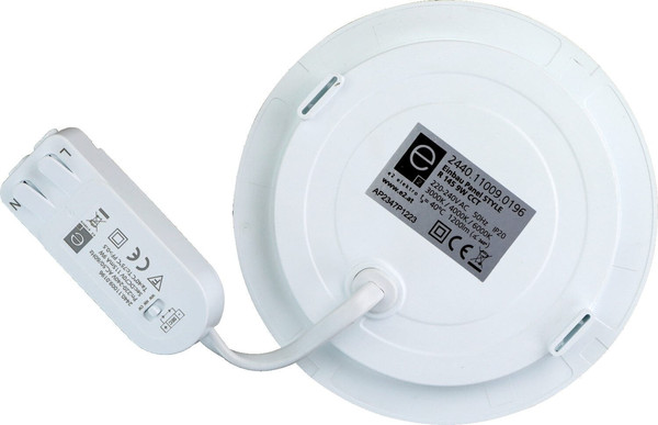 e2 LED Einbaupanel, Deckeneinbauleuchte Style R 145 9W CCT warm-/neutral-/tageslichtweiss 3000K/4000K/6000K Weiß Ø14,5cm