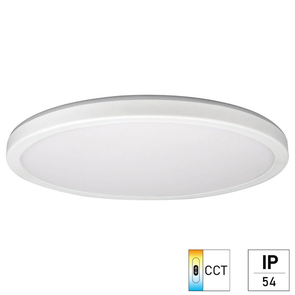 e2 LED Anbaupanel, Deckenleuchte Twice up&down R420 24W CCT warm-/neutral-/tageslichtweiss 3000K/4000K/6000K IP54 Weiß Ø42cm