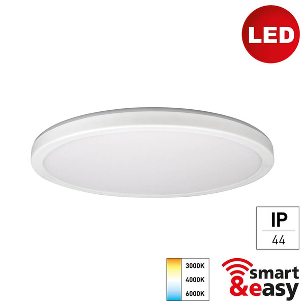 e2 LED Anbaupanel, Deckenleuchte Twice up&down R330 20W CCT warm-/tageslichtweiss 3000-6000K dimmbar WiFi IP44 Weiß Ø33cm