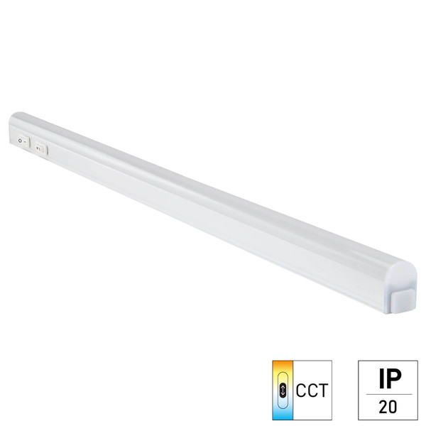 e2 LED Lichtleiste, Unterbauleuchte Connect S 8W CCT warm-/neutral-/tageslichtweiss 3000K/4000K/6500K Weiß 58,5cm