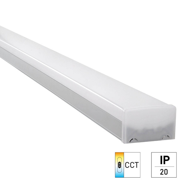 e2 LED Lichtleiste, Unterbauleuchte Design M 36W CCT warm-/neutral-/tageslichtweiss 3000K/4000K/6500K Weiß Aluminium 120cm