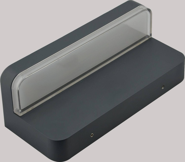 e2 LED Außenwandleuchte Ridos 7W warmweiss 3000K IP44 Anthrazit Aluminium 22x9cm
