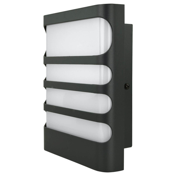 e2 LED Außenwandleuchte Vega 7,5W neutralweiss 4000K IP65 Anthrazit Aluminium 20x16cm