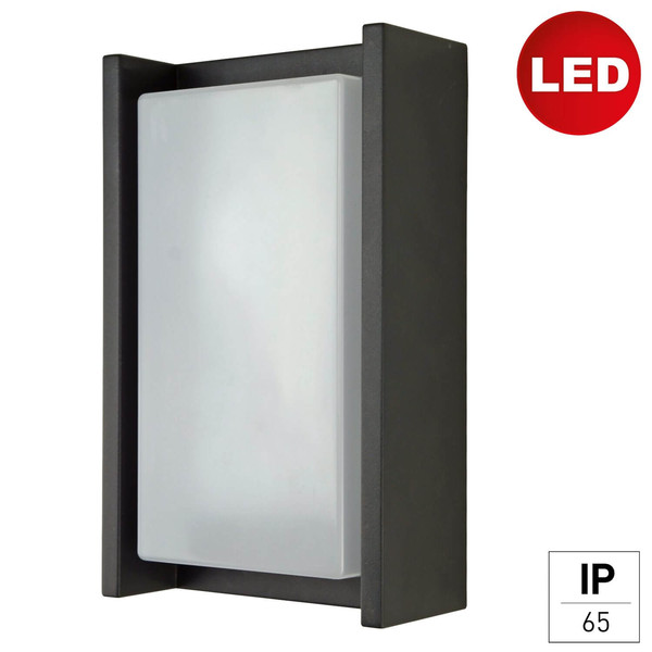 e2 LED Außenwandleuchte Cetus 12W neutralweiss 4000K IP65 Anthrazit Aluminium 24x14,5cm