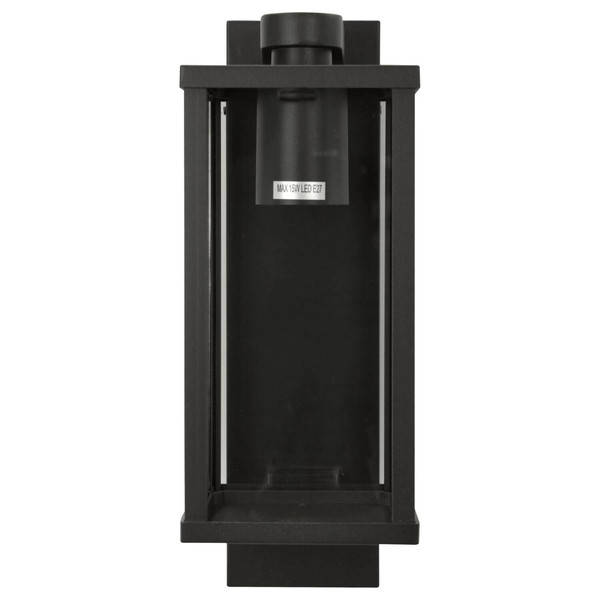 e2 Außenwandleuchte Tara E27 IP44 Anthrazit Aluminium 29x16cm