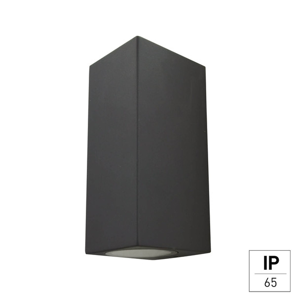 e2 Außenwandleuchte Aster up&down 2-flammig GU10 IP65 Anthrazit Aluminium 16x8cm