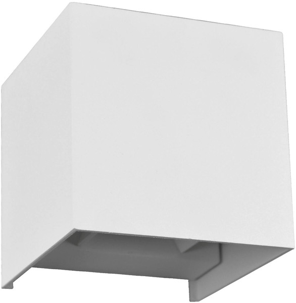 e2 LED Außenwandleuchte Qube up&down 7W CCT warm-/neutral-/tageslichtweiss 3000K/4000K/6000K IP65 Weiß Aluminium 10x10cm