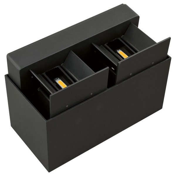 e2 LED Außenwandleuchte Quad up&down 12W CCT warm-/neutral-/tageslichtweiss 3000K/4000K/6000K IP65 Anthrazit Aluminium 20x10cm