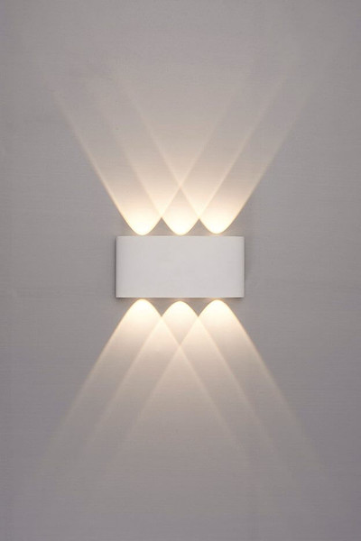 e2 LED Außenwandleuchte Petra up&down 7W CCT warm-/neutralweiss 3000K/4000K/5000K IP54 Weiß Aluminium 17x8cm