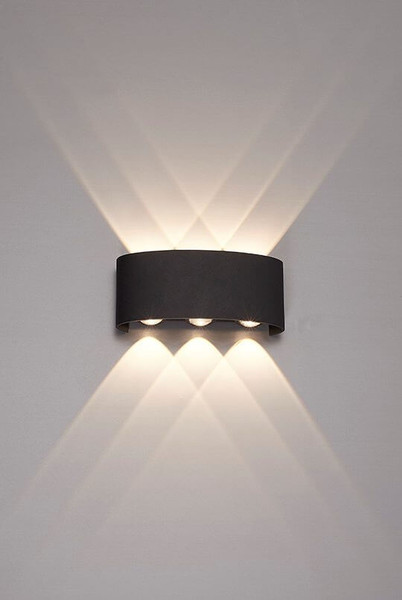 e2 LED Außenwandleuchte Petra up&down 7W CCT warm-/neutralweiss 3000K/4000K/5000K IP54 Anthrazit Aluminium 17x8cm