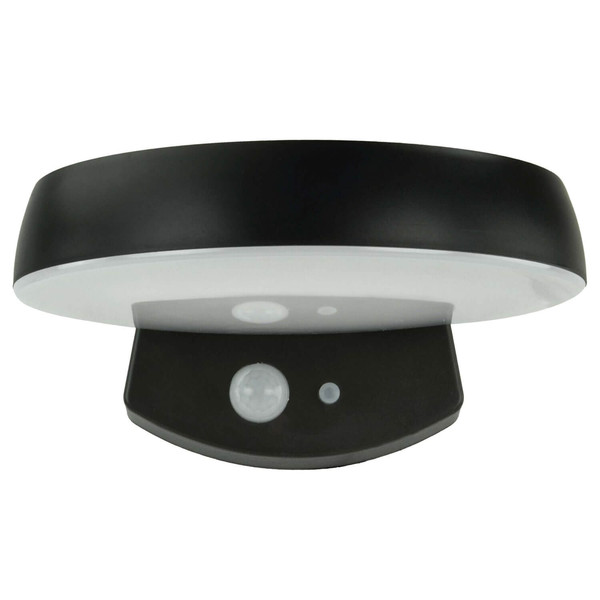 e2 LED Solar-Außenwandleuchte Solaris-1 2W neutralweiss 4000K Bewegungsmelder IP54 Schwarz 17,5x14,5cm