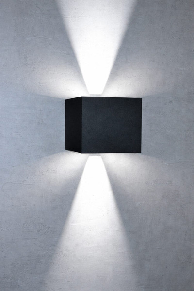 e2 LED Außenwandleuchte Kappa up&down 7W neutralweiss 4000K IP65 Anthrazit Aluminium 10x10cm