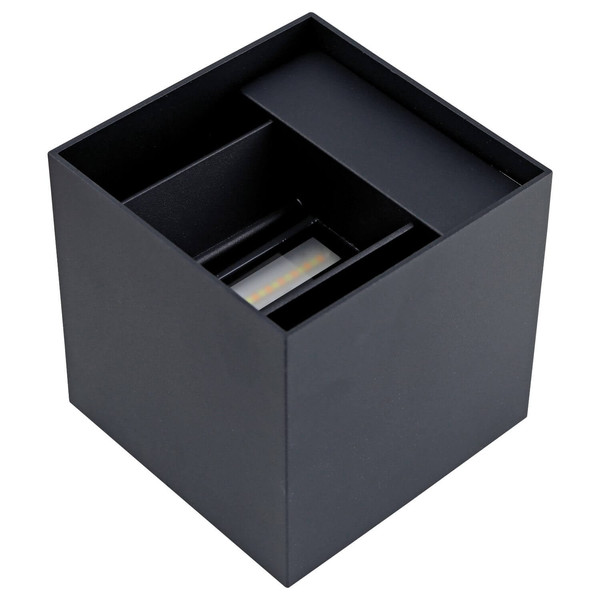 e2 LED Außenwandleuchte Big Qube up&down 20W CCT warm-/neutral-/tageslichtweiss 3000K/4000K/6000K IP65 Anthrazit Aluminium 12x12cm