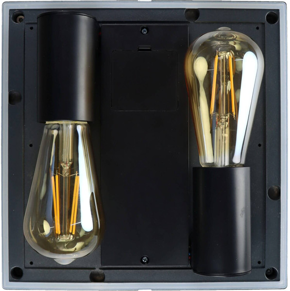 e2 LED Außenwandleuchte Libra 2x 6,5W warmweiss 2700K IP65 Anthrazit Aluminium 25x25cm