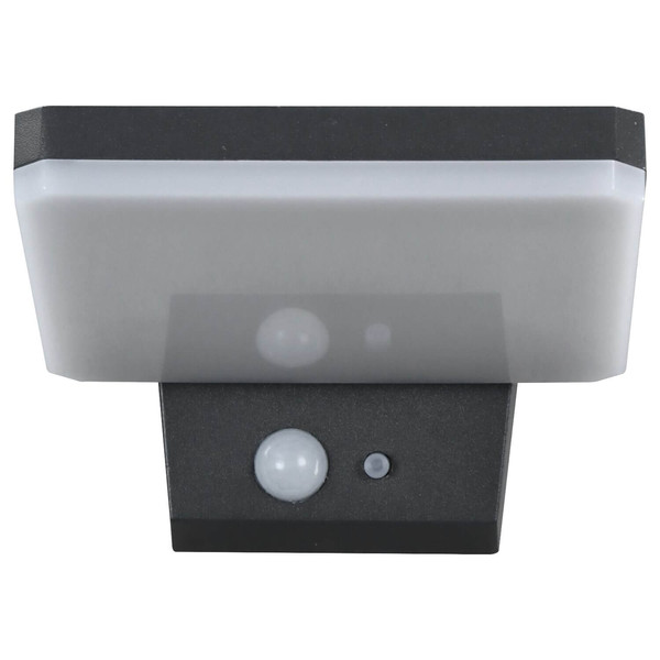 e2 LED Solar-Außenwandleuchte Sika 4,4W neutralweiss 4000K Bewegungsmelder IP54 Anthrazit Aluminium 17x13,5cm