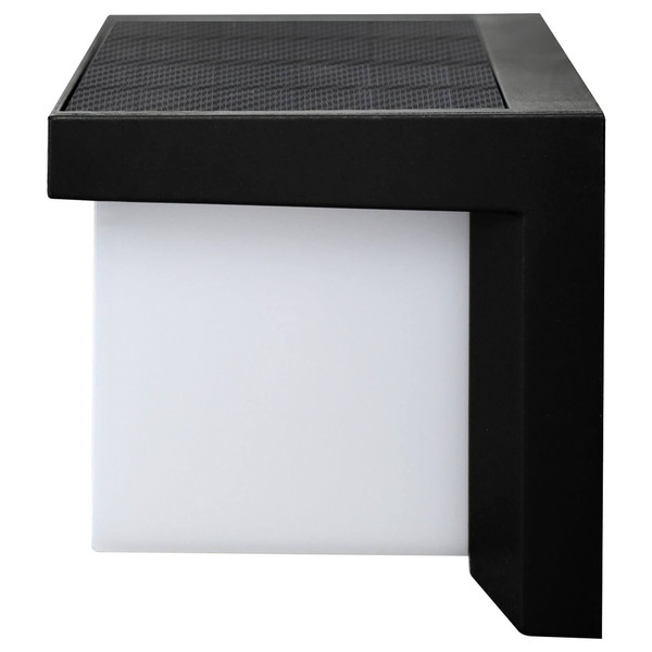 e2 LED Solar-Außenwandleuchte Salm 2,5W neutralweiss 4000K Bewegungsmelder IP54 Schwarz 20x11cm