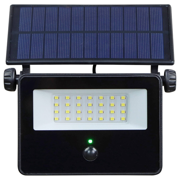 e2 LED Solar-Wandstrahler, Fluter Segin 10W tageslichtweiss 6500K Bewegungsmelder IP54 Schwarz Aluminium 20x14,5cm
