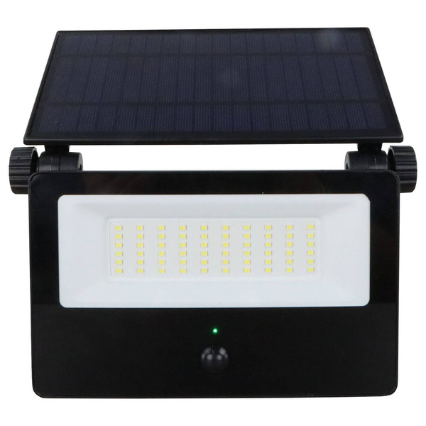 e2 LED Solar-Wandstrahler, Fluter Segin 20W tageslichtweiss 6500K Bewegungsmelder IP54 Schwarz Aluminium 26x21cm