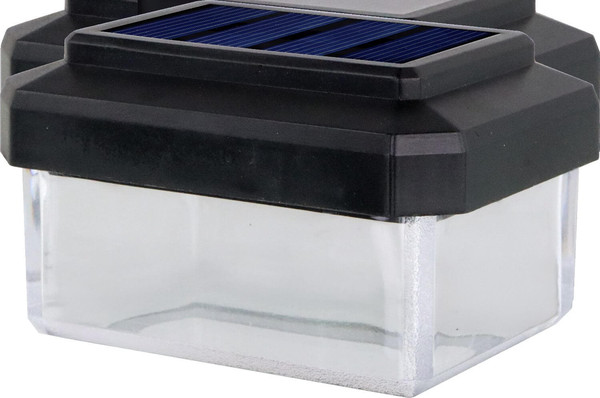 e2 LED Solar-Zaunleuchte 0,1W neutralweiss 4000K 4er Set IP44 Schwarz 8x6cm
