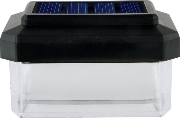 e2 LED Solar-Zaunleuchte 0,1W neutralweiss 4000K 4er Set IP44 Schwarz 8x6cm