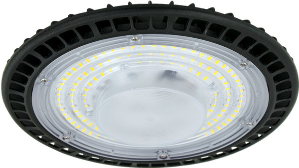 e2 LED Hallenleuchte, Hallenstrahler Slim 100W tageslichtweiss 6500K IP65 Schwarz Aluminium Ø23cm