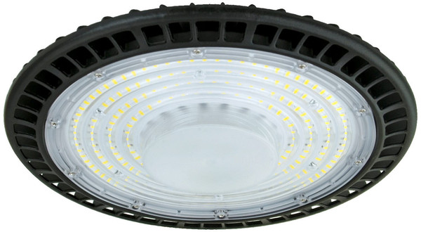 e2 LED Hallenleuchte, Hallenstrahler Slim 150W tageslichtweiss 6500K IP65 Schwarz Aluminium Ø28cm