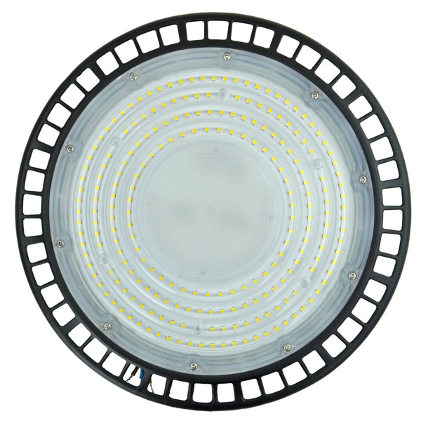 e2 LED Hallenleuchte, Hallenstrahler Slim 150W tageslichtweiss 6500K IP65 Schwarz Aluminium Ø28cm