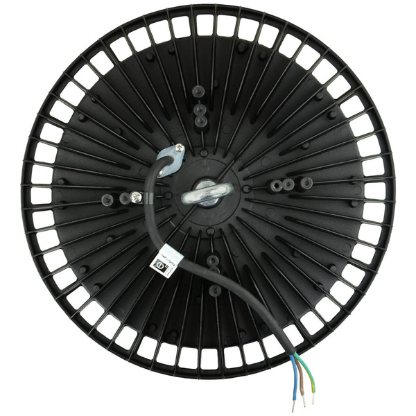 e2 LED Hallenleuchte, Hallenstrahler Slim 200W tageslichtweiss 6500K IP65 Schwarz Aluminium Ø33cm