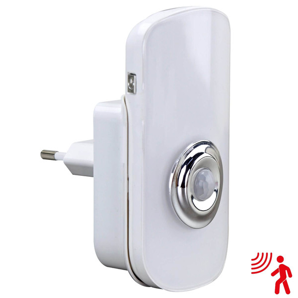 e2 LED Nachtlicht NL1 mit Taschenlampe 0,8W CCT warm-/tageslichtweiss 3000K/6500K Bewegungsmelder Akku Weiß 11x8cm