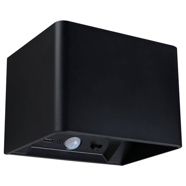 e2 LED Akku-Leuchte BL3 1,8W CCT warm-/neutral-/tageslichtweiss 3000K/4000K/6500K Bewegungsmelder Fernbedienung Akku Schwarz 10x8cm