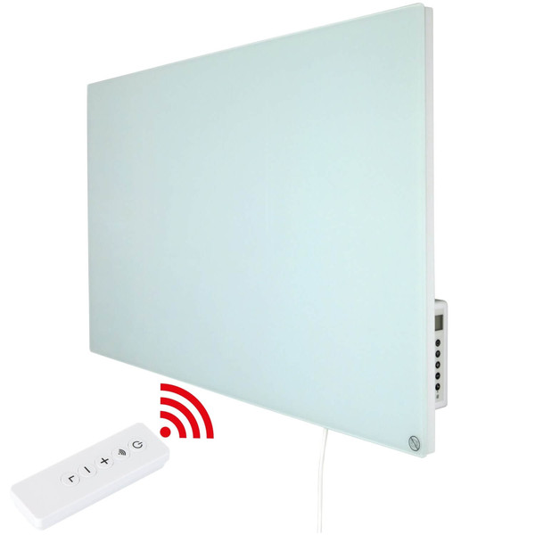 e2 Infrarotheizungen, Infrarot-Heizpaneel Smart & Easy Crystal M 500W Fernbedienung App-Steuerung WiFi IP44 Weiß 85x50cm