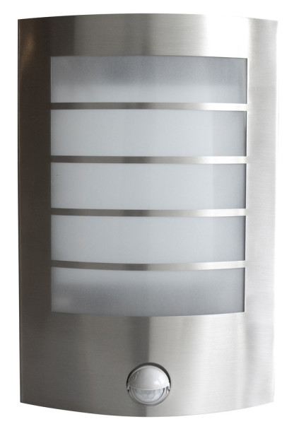 Eco-Light Slim LED Wandleuchte 3000 K 8W Bewegungsmelder IP44 Edelstahl