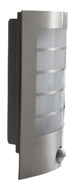 Eco-Light Slim LED Wandleuchte 3000 K 8W Bewegungsmelder IP44 Edelstahl