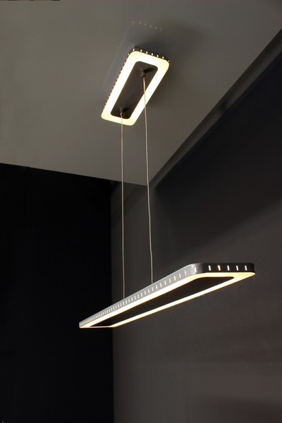 LUCE Design Solaris LED Pendelleuchte Warmweiss dimmbar 45W 3-Stufendimmer  Edelstahl