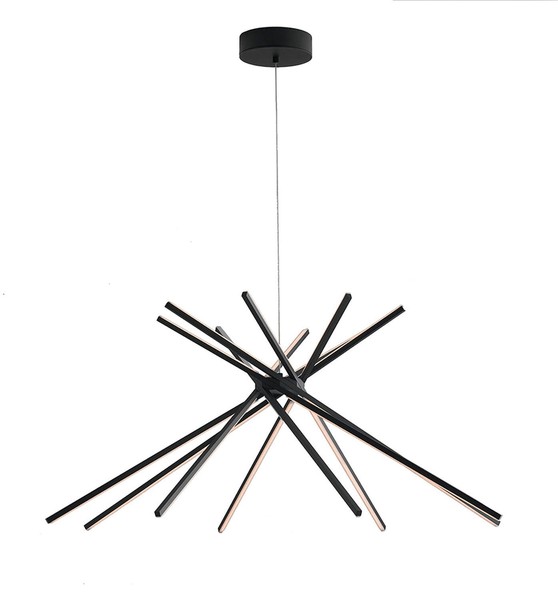 LUCE Design Shanghai LED Pendelleuchte 8fach Neutralweiss 50W schwarz