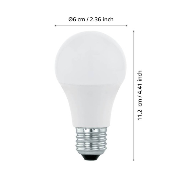 Eglo 110175 LED E27 Leuchtmittel 1x8W Ø60mm 3-step dimming warmweiss dimmbar