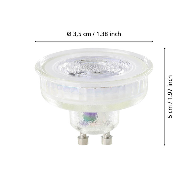 Eglo LED Strahler, Spot-Lampe GU10 4W 400lm warmweiss 2700K Klar 110351