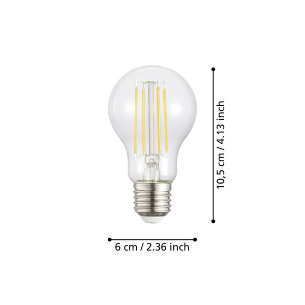 Eglo LED Lampe E27 A60 7W 806lm warmweiss 2700K Klar 117533