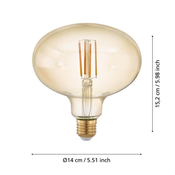 EGLO Vintage Spezial E27 LED Lampe R140 4W 2200K extra-warmweiss dimmbar