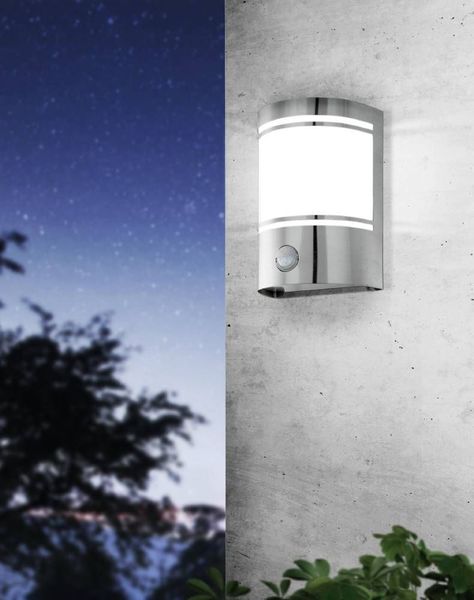 Eglo 30192 CERNO E27 Außen-Wand-/Deckenleuchte Sensor Edelstahl Weiss IP44