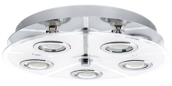 Eglo 30933 Cabo LED Deckenleuchte 5x3W Edelstahl chrom weiss klar