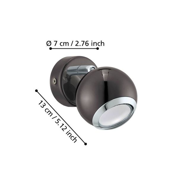 Eglo 31005 BIMEDA LED GU10 Wandleuchte 1x2,8W Ø70mm Nickel-Nero Chrom warmweiss