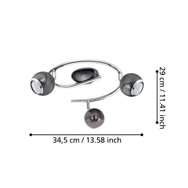 Eglo 31007 BIMEDA LED GU10 3-fach Deckenleuchte 3x2,8W Nickel-Nero Chrom warmweiss