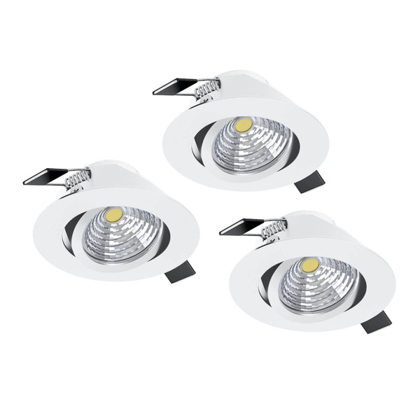 Eglo LED Einbauspot Saliceto 3-flammig dimmbar 3x 6,4W neutralweiss 4000K Weiss Aluminium Ø9cm 33391