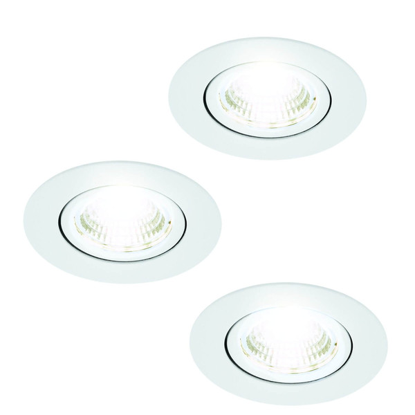 Eglo LED Einbauspot Saliceto 3-flammig dimmbar 3x 6,4W neutralweiss 4000K Weiss Aluminium Ø9cm 33391