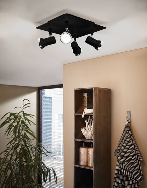 Eglo 33678 TAMARA 1 LED Spot 4x3W 240x260mm Schwarz Chrom IP44