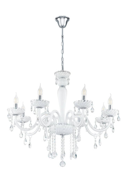 Eglo 39114 Carpento Hängeleuchte 8XE14 chrom weiss
