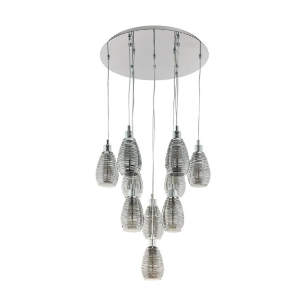 EGLO 39506 SIRACUSA Hängeleuchte schwarz-transparent 10xE27