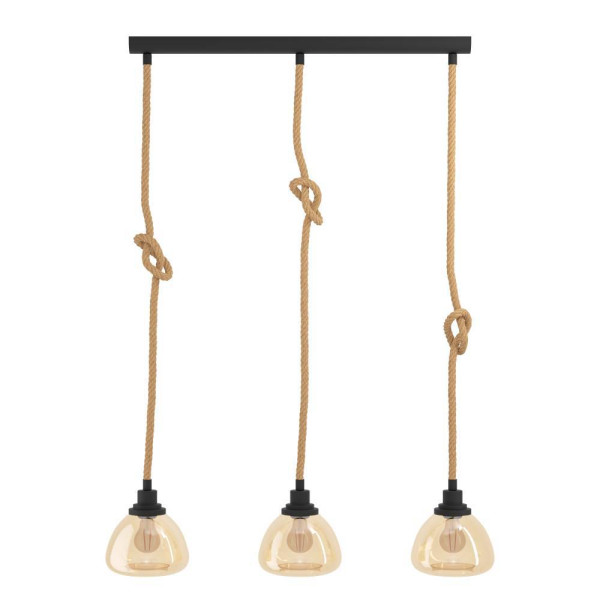 Eglo 43192 RAMPSIDE E27 3-fach Hängeleuchte 895x195mm Schwarz Amber