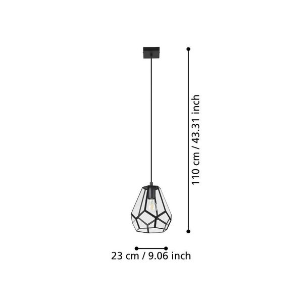 Eglo 43643 MARDYKE E27 Hängeleuchte Ø230mm Schwarz